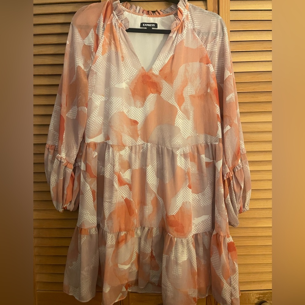 Express Multicolor Ruffled Dress